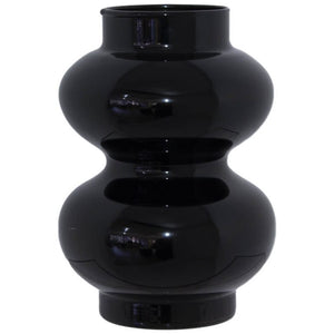 BLACK DOUBLE BALL VASE 19X14CM X 2 in a Pack