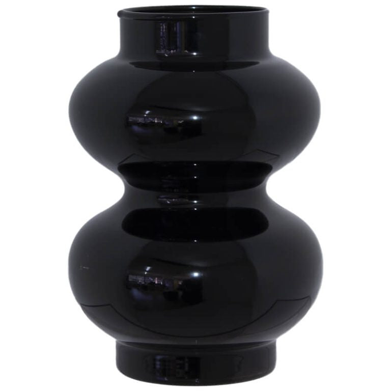 BLACK DOUBLE BALL VASE 19X14CM X 2 in a Pack