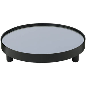 BLACK MIRROR TRAY 25CM DIA