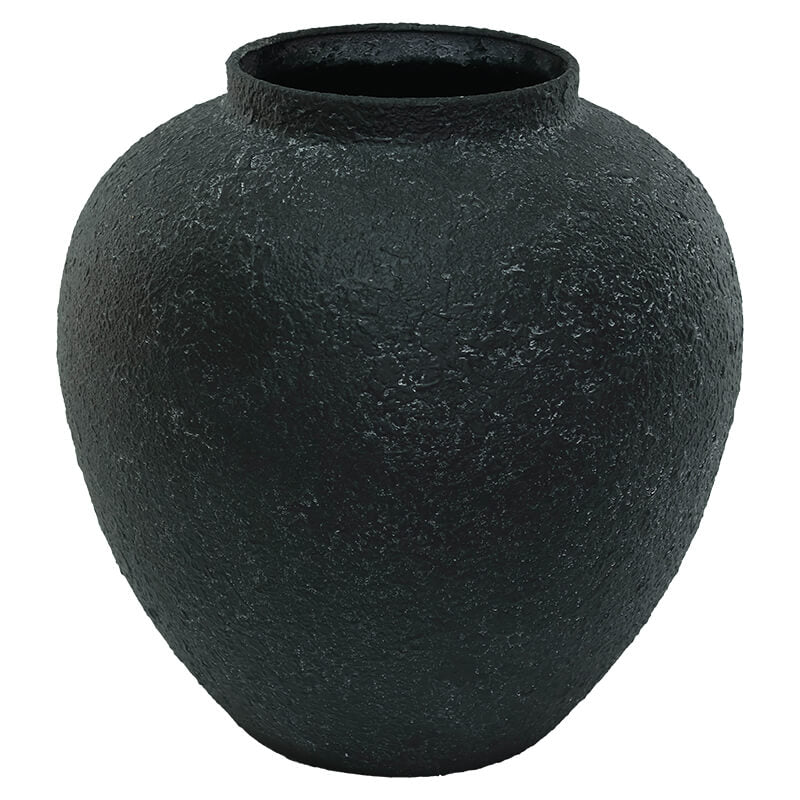 HARU BLACK TEXTURED VASE