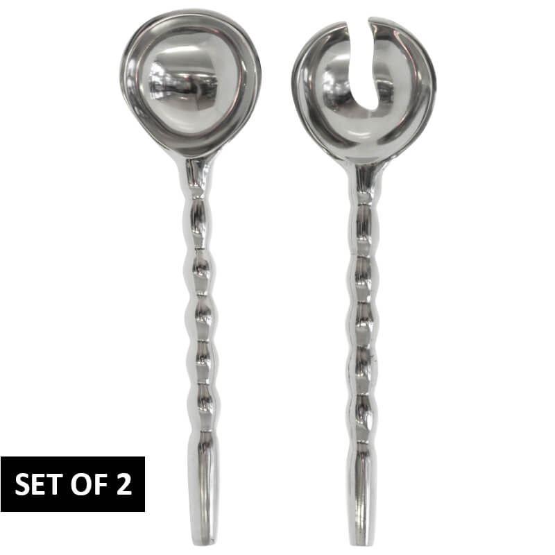 KNOTS SALAD SERVERS SPOONS SET ALUMINUM