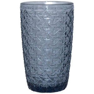 WEAVE BLUE HI BALL GLASS x 6 in a Pack