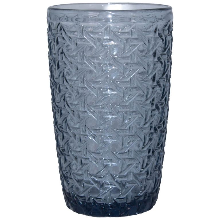 WEAVE BLUE HI BALL GLASS x 6 in a Pack