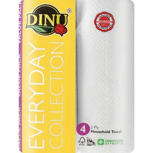 DINU Household Hand Towel Printed (Pack) - X (2 Packs with 4 Rolls)