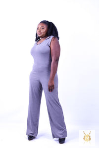 Long Grey Jumpsuit