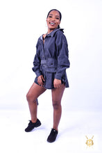 Load image into Gallery viewer, Sashes Slim Waist Jeans Coat Dress
