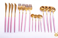 Load image into Gallery viewer, Pink Gold cutlery set
