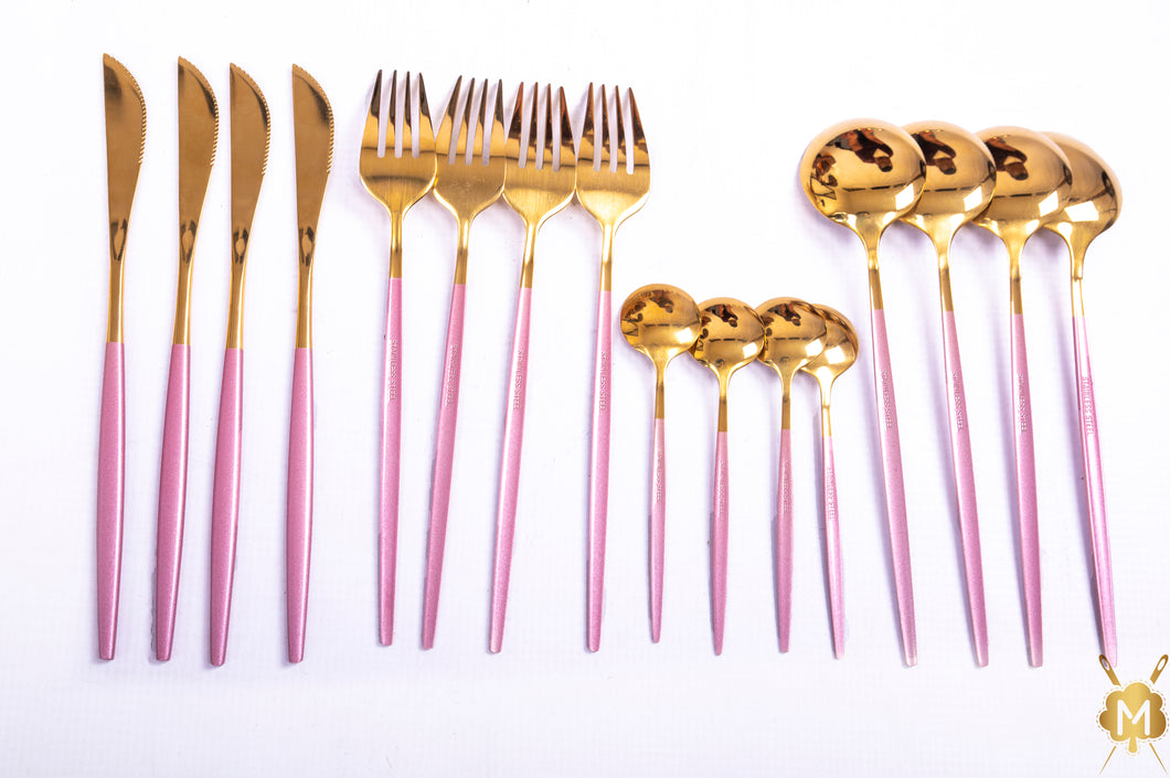 Pink Gold cutlery set
