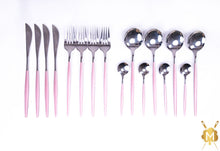 Load image into Gallery viewer, Pink Silver cutlery set
