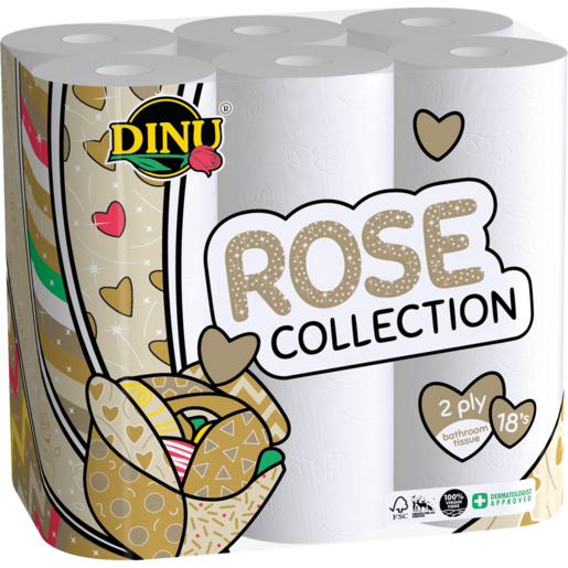 DINU Rose Collection Toilet Paper (Pack) - 4Ply -White - 48pcs