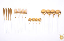 Load image into Gallery viewer, White Gold cutlery set
