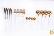 Load image into Gallery viewer, White Gold cutlery set
