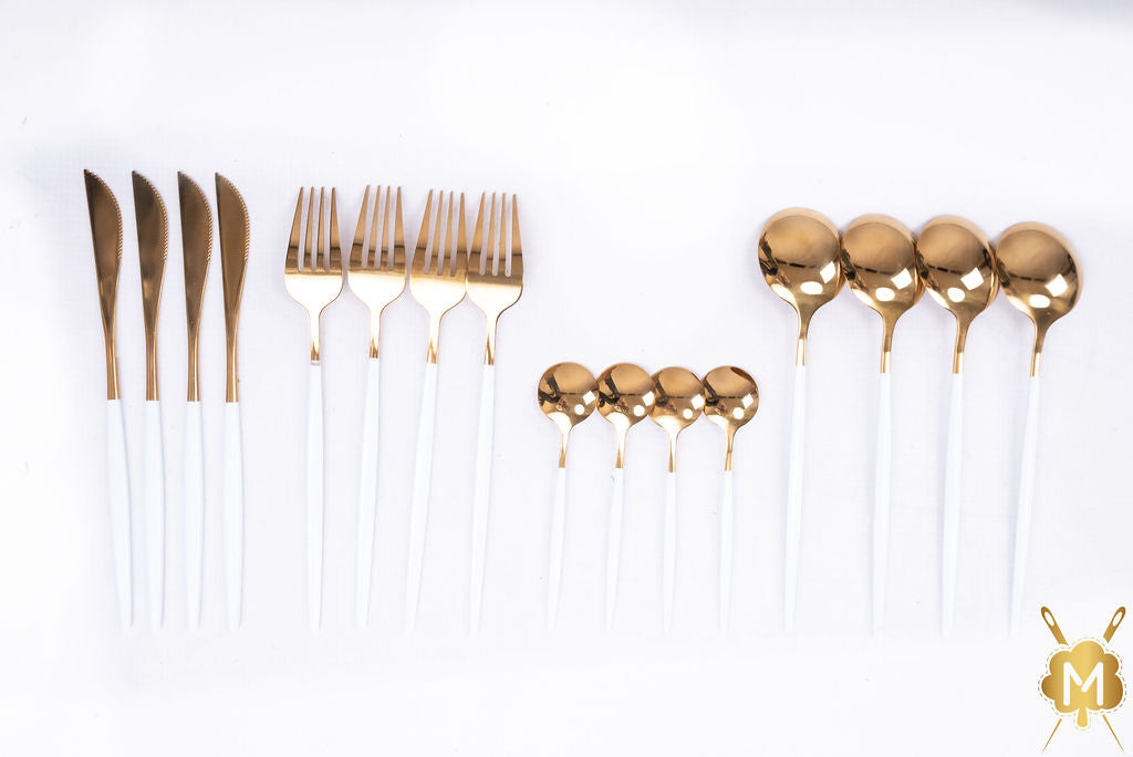 White Gold cutlery set